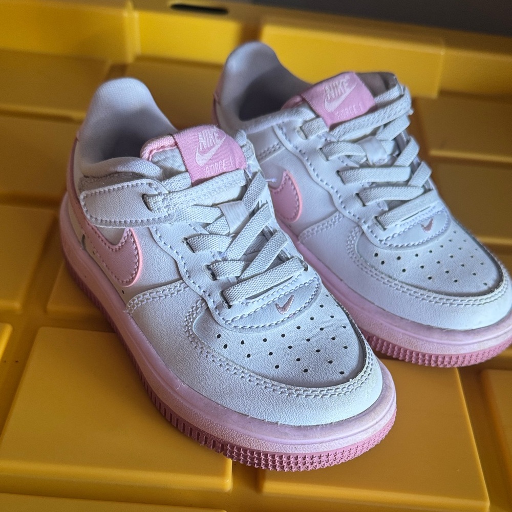 Nike White and Pink Kids' Shoes